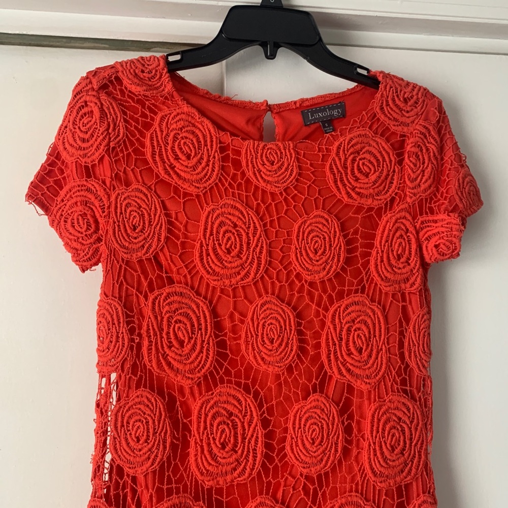 Coral textured dress